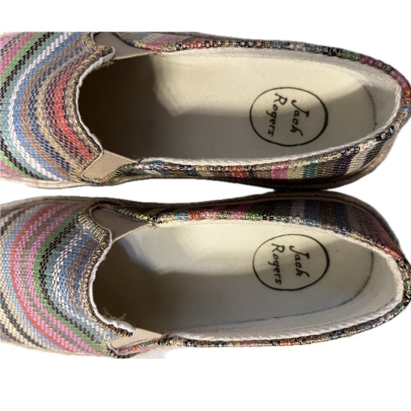Jack Rogers Tucker slip-on loafers, multi-colored stripe, size 8.5. - Picture 4 of 5